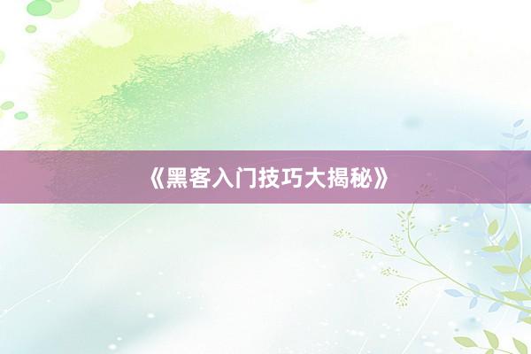 《黑客入门技巧大揭秘》